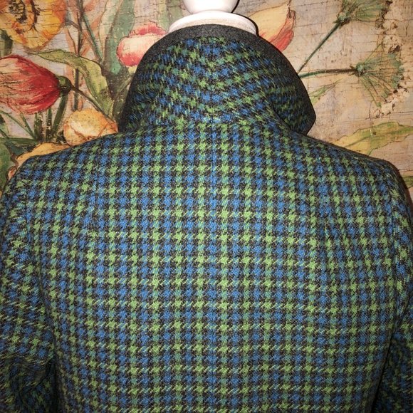 Sz M Ed Beehan's Tweed Shop Vintage 60’s 70’s Green Plaid Wool Jacket - Picture 14 of 16